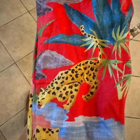 Farm Rio Leopard Jumpsuit Belted Floral Tropical Size XS - Picture 7 of 9